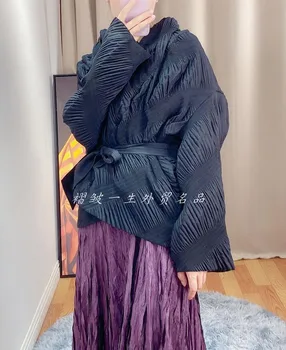 2020 zimske ženske novo ohlapno bombaž plašč Miyak krat Moda two-sided (obojestransko obrabe tridimenzionalni vzorec velikosti slim čipke plašč