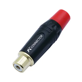 20PCS Žico priključek Luksuzni Gunmetal RCA Ženski Jack vtičnico predpisovanjem RCA audio Jack adapter black&red zvočnik priključite