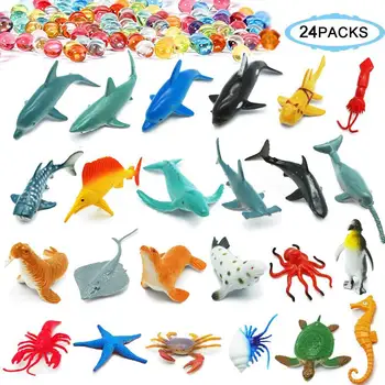 24pcs/Set Otroke Mini Morskih Živali Model Igrača Smešno Igri Izobraževanje Igrača Darilo