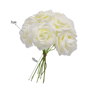 24Pcs/veliko Umetnih Rose Šopek Dekorativni Pene Rose Cvetje Nevesta Šopke za Poroko Doma Stranka Dekoracijo Poroke Dobave