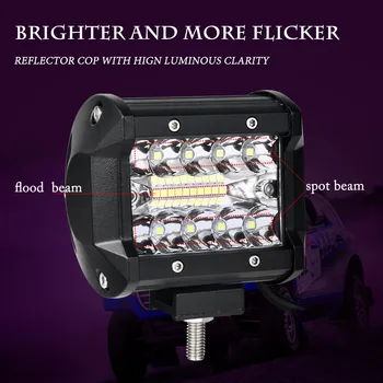 2PCS 4 palčni LED Luči Bar 3 Vrstic LED Bar LED delovna Lučka za Avto Offroad Tovornjak 4x4 4WD ATV SUV Vožnje Motocikla 12V 24V
