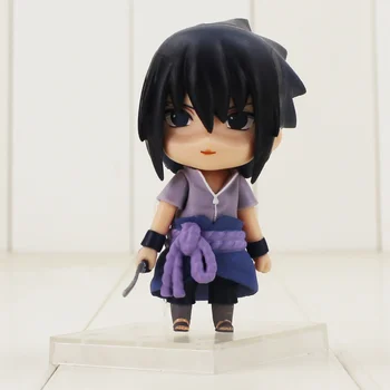 3pcs/10 cm veliko Naruto Shippuden Uchiha Sasuke Q Različica Mini PVC Številke Zbirateljske Model Igrače Za Otroke Darila