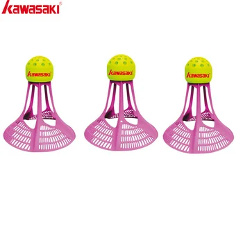 3Pcs/veliko Kawasaki Badminton Airshuttle Plastičnih Najlon Žogo za Usposabljanje 3 Kos Pernata Žogica Birdies Odpornost Na Veter