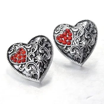 4 barvah kristalno srce ljubezni 18 mm kovinski gumb snap Zapestne ure za ženske funt nakit čar DIY zapestnica 010420