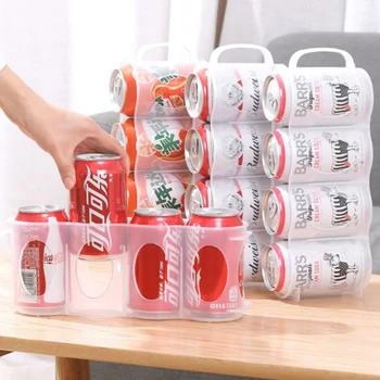 4-luknjo Hladilnik Škatla za Shranjevanje Pivo Pijača Škatla za Shranjevanje Kuhinjskih pripomočkov Cola Organizator Gospodinjski Prihranite Prostor Stackable