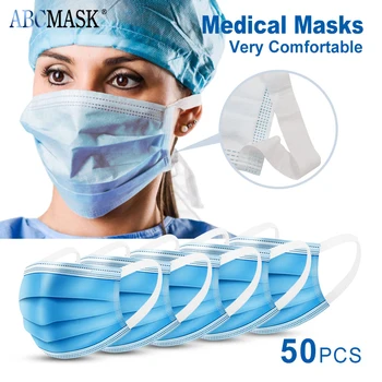 400pcs/8box Medicinske Maske za Enkratno uporabo 3-Plasti Vložek Filtra Proti Bakterijam, Virusom Kirurško Masko Usta Zarodnih Varstvo