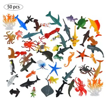 50pcs Simulacije Morskih Živali Model Igrača Simulacije Morskih Živali Ocean Morje Živali Številke