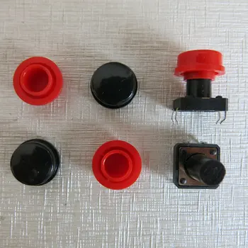 50Pcs/veliko 25x rdeče 25x črni gumb kritje skp ID=6.4 mm za 12x12mm pritisni Gumb Otipljivo Taktni mini Stikalo Degustator schalter