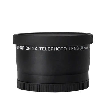 58mm 2X Zlitine širokokotni Pretvornik Pribor Trajno Črno Telefoto Objektiv Z Vrečko Visoke Ločljivosti Za Canon DSLR Fotoaparat