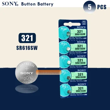 5pcs Sony Prvotne 321 SR616SW 1.55 V Srebrni Oksida Watch Baterije SR616SW 321 Gumb gumbaste, ki NA JAPONSKEM