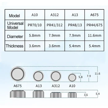 6 Kos/1 Kartice Velikosti 13 ZA13 Cink-Zrak Celice Gumb Baterija PR48 High Power 1.4 V za Slušni aparat baterije