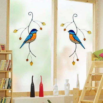 7PCS/set 3D Ptica Stekla Nalepke PVC Madeže Stekleno Okno Slike Bird Pet Nalepke Spalnica In Avto Dekoracijo
