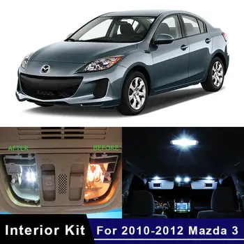9x Bela LED Žarnice Notranje Luči Komplet Za obdobje 2010-2012 Mazda 3 Zemljevid Dome Trunk Svetloba Svetilke Direktna Zamenjava NAS Zalogi
