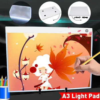 A3 LED Luči, Sledenje Pad Artcraft Polje Svetlobe Kopijo Odbor Barvanje, Pisanje, Risanje Tablete Za Slikarstvo Risal Digitalne Grafike