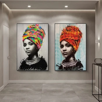 Afriška Ženska Nag Platna Slike Na Steni Umetnosti Plakatov In Fotografij Črno Dekle Grafiti Umetnost Slike Doma Dekoracijo Sten