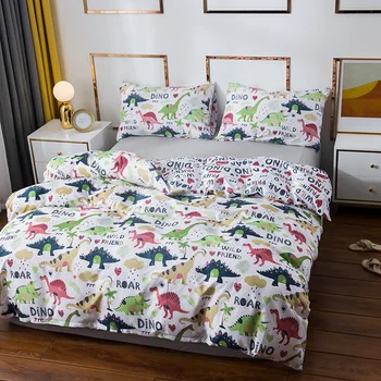 Aggcual Risanka dinozaver posteljnina nastavite eno zakonsko posteljo otrok natisnjeni lepe rjuhe kritje set za otroke domov tekstilne Kakovosti be10
