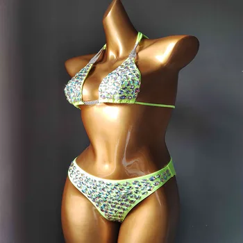 Anibol Nosorogovo Bikini 2020 Najnovejši Kristalno Trikotnik Bikini Komplet Ženske Kopalke Visoke Kakovosti Diamond Ročno zašiti Kopalke