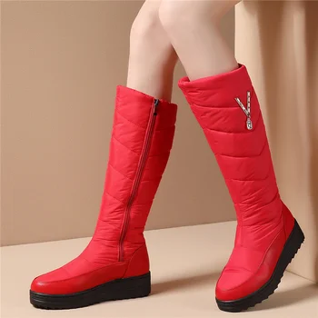 ASUMER 2020 Nov prihod toplo sneg škornji ženske platformo kolena visoki škornji moda zadrgo debel krzno dame pozimi škornji čevlji