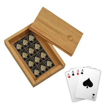 Bambus Polje Ustvarjalne Namizni Organizator Lesena Škatla za Shranjevanje Šah / reže za Kartico / igralnih kart Embalaže Primeru 10.7*7.7*3.5 CM