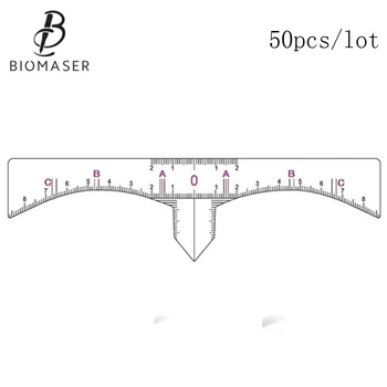 Biomaser 50Pcs Natančno Trajno Ličenje Obrvi Oblikovanje Orodij za Enkratno uporabo Obrvi Merjenje Vladar Nalepka