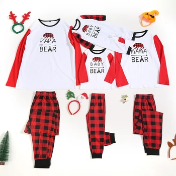 Božič Družinski Ujemanje Pižamo Fantje Dekleta Risanka Snežaka, Dolg rokav Obleka Kompleti Za Očeta Mamica Otroke, Otroška Oblačila Obleke