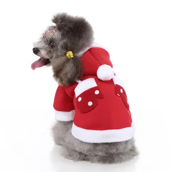 Božič Ljubljenčka Psa Kostum Hoodie Zimska Oblačila Za Pse, Hooded Runo Mačka Kuža Toplo Santa Kašmir Plašč