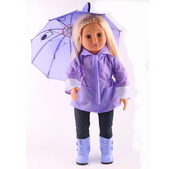 Brezplačna Dostava za Punčko Oblačila Sedem-Kos dežni Plašč,18 Ameriški Lutka & 43 cm Lutka Pribor Baby Dekle Darilo,Božično Darilo,Dežnik