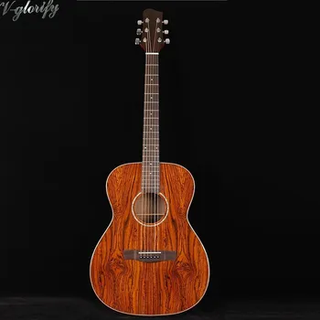 Celotno metulj lesa OM telo zvočno-električna kitara 40 cm polne velikosti visokega sijaja konča 6 string folk kitare z EQ sprejemnik