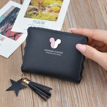 Disney Mickey mouse Mala denarnica lady kratko zadrgo tassel tipko kovanec torbici študent mala mini denarnice Minnie kartico sim Sklopka