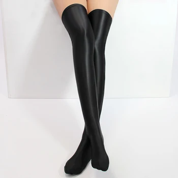 DROZENO8 barve 2020 trdne barve visokega sijaja svilnato elastične nogavice za otroke dvodimenzionalne tanke ženske koleno dolžina nogavice