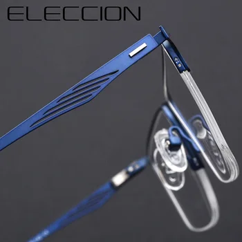 ELECCION Titanove Zlitine Eyeglass Okvir 2019 Novo Pol Okvir Kratkovidnost Optični Recept Očala Okvir Moških Brezvijačno Očala