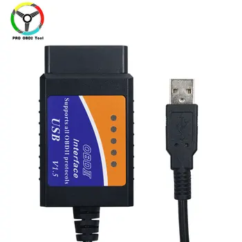 ELM327 USB V1.5 PIC18F25K80 Čip OBD2 Diagnostični Kabla Auto Kodo Bralnik za Najbolj OBD2 Protokolov BREST 327 USB 25K80