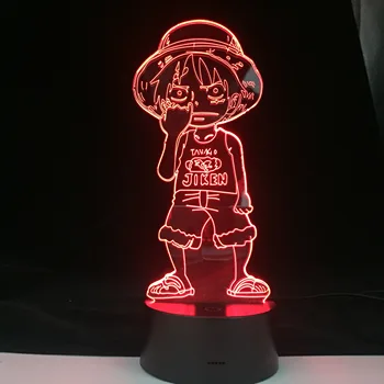 En Kos Monkey D. Luffy Slika podatkovnega kabla Usb je Baterija Napaja za Otroke Spalnica Dekoracijo 3D Noč Svetlobe Led Nočna Dropshipping