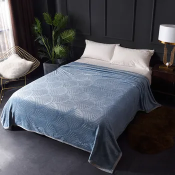 Flanela reliefni odejo listov trdna kožuh odejo, modra, mehka, topla vrgel za office kavč eno zakonsko posteljo kritje 150*200 cm vijolična