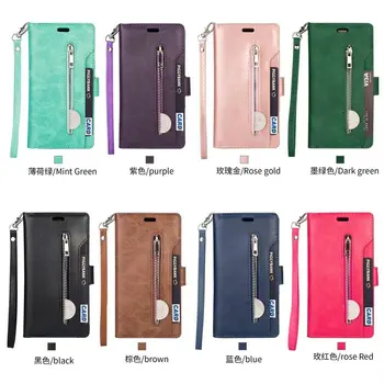 Folio Zadrgo Usnjena torbica Za Samsung Galaxy A11 A21 A21S A31 A70E Luksuzni Denarnice Knjiga Pokrovček A51 A71 5G Muti-Funkcije Vrečko