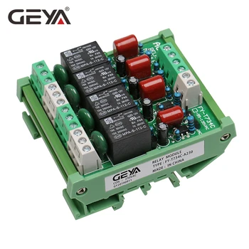 GEYA 4 Kanalni Relejni Modul 1 SPDT DIN Rail Gori 12V 24V DC/AC Vmesnik Rele Modul 230VAC