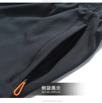 Gibanje Sedem dokolenske hlače (Pumparice) Ohlapno, Tanko Poletje črne hlače, mens elastična tkanina zelo velika velikost L-6XL 7XL 8XL 9XL