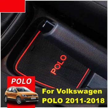 Gumijasto Blazino Za Volkswagen POLO 2011-2018 Lnterior Anti Slip Mat Vratca Reže Pad Pokal Blazine Groove Mat Avto Dodatki 15pcs