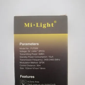 Hitro 50pcs Milight FUT089 2,4 GHz Daljinski upravljalnik 8 Cone Nadzor RGB+SCT Krmilnik deluje z LS2 ali RGB+SCT LED Žaromet