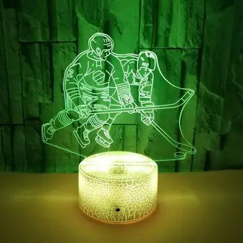 Hokej na ledu Temo 3D Lučka LED Nočna Lučka 7 Sprememba Barve Touch Mizo namizne Svetilke za Otroke Darilo Doma Dekoracijo Dropshippping
