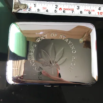 Iz nerjavečega Jekla Maple Leaf Cigaret Primeru z šatulji Posodo 16PCS Redno Velikosti Tobak za Cigarete Nosilec za Žep Škatla za Shranjevanje