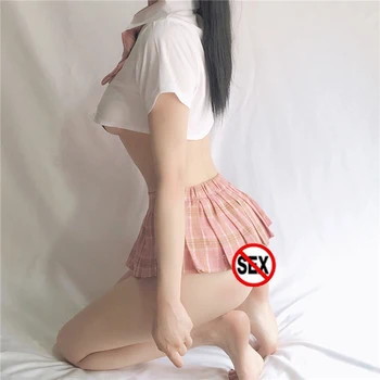 Japonski Slog Ženske Seksi Šolarka, Cosplay Navijačica Kariran Nočni Klub Stranka Super Mini Naguban Srčkan Kratek Mini Erotično Krila