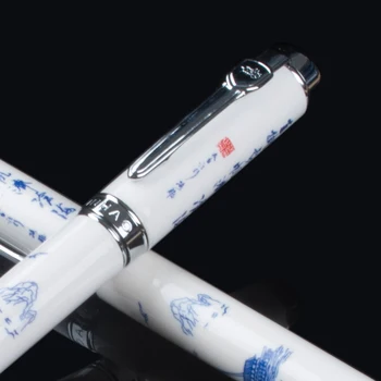 Jin Hao 950 črnilo + pero modre in bele porcelanaste šola črnilo, Nalivno Pero, šatulji