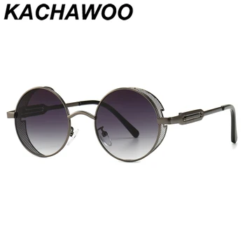 Kachawoo okrogla sončna očala moških črna, rdeča kovinski steampunk sončna očala vintage stil žensk retro poletje, sonce ščit vroče prodajo postavka
