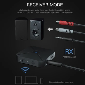 Kebidu 2 V 1 Brezžična tehnologija Bluetooth 4.2 Sprejemnik in Oddajnik Bluetooth Adapter Avdio Z 3.5 MM AUX Zvok Za TV Doma MP3, PC