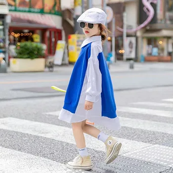 Korejski otroška Oblačila Dekleta Majice Dolg Rokav 2020 Novo Pomlad in Jesen 3-13 let stari Otroci ' s College Slog Majica
