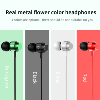 Kovinski Magnetni Žične Slušalke 3.5 mm Gaming Slušalke Z Mikrofonom Bas Stereo Glasbe, Slušalke Za Xiaomi Huawei Samsung iphone