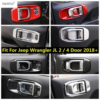 Lapetus Primerna Oprema Za Jeep Wrangler JL 2018 - 2020 Notranja Vrata Avtomobila Potegnite Doorknob Ročaj Skledo Modeliranje Zajema Komplet Trim / ABS
