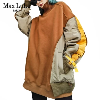 Max LuLu Novo 2020 Korejske Modne Dame Ohlapne Obleke Ženska Priložnostne Toplo Hoodies Turtleneck Letnik Zimski Sweatshirts Plus Velikost