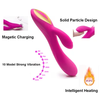 Medicinski Silikon Multi-Speed Klitoris Magnetni Polnilna Dvojni Vibrator Za G Spot Udarci Stimulacijo Ženske Seksi Dildos Vibrator